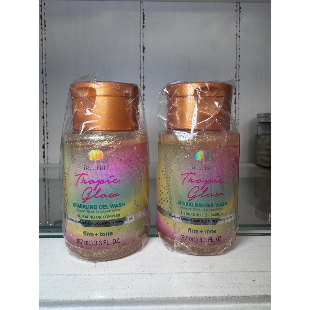 Tree‎ Hut Tropic Glow Sparkling Gel Wash 3.3 oz Set of 2 Travel Size Firm & Tone